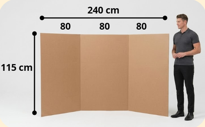 Triptico Corrugado 4mm (80-80-80) altura 115