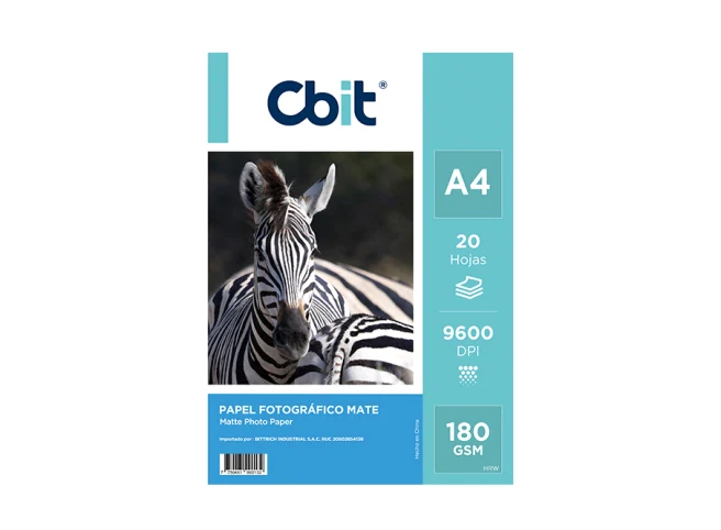 Papel Fotográfico Mate A4 180 gsm CBIT
