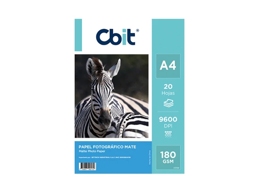 Papel Fotográfico Mate A4 180 gsm CBIT