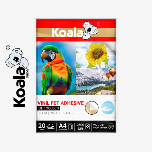 Vinil Dorado Adhesivo 80 um A4 ( 20 hojas ) KOALA
