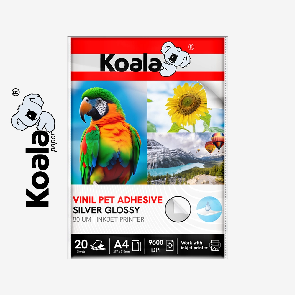 Vinil Plateado Adhesivo 80 um A4 ( 20 hojas ) KOALA
