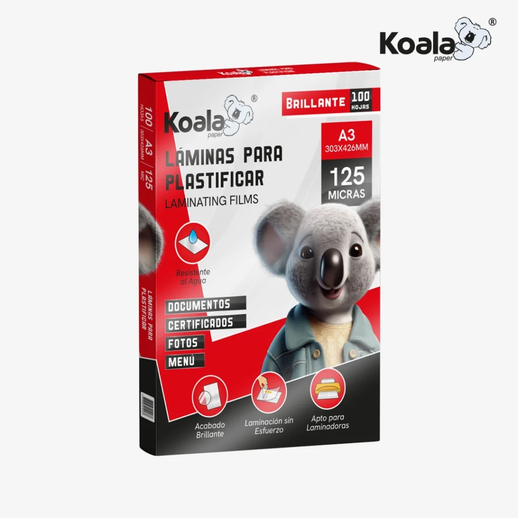 Lámina para Plastificar 125 micras (por 100 hojas) KOALA