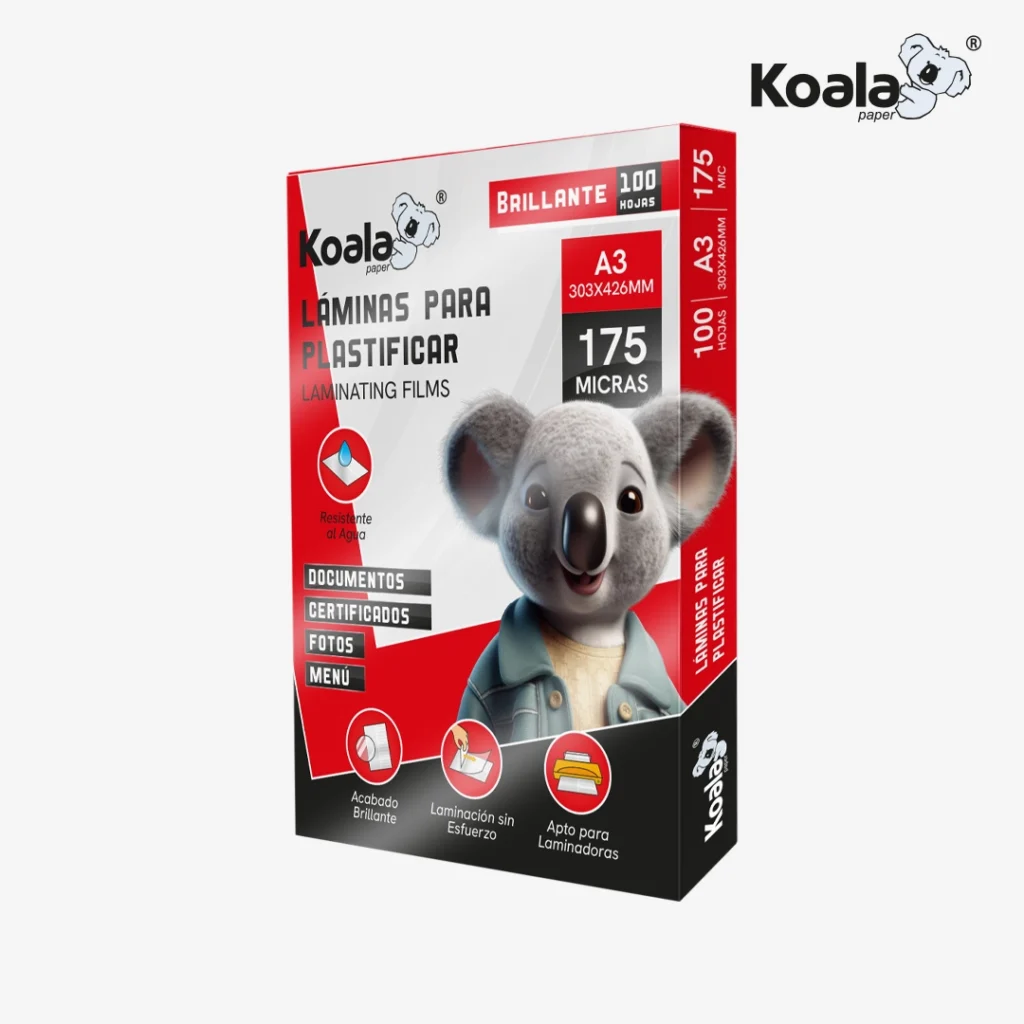 Lamina para Plastificar A3 175 micras (por 100 hojas) KOALA