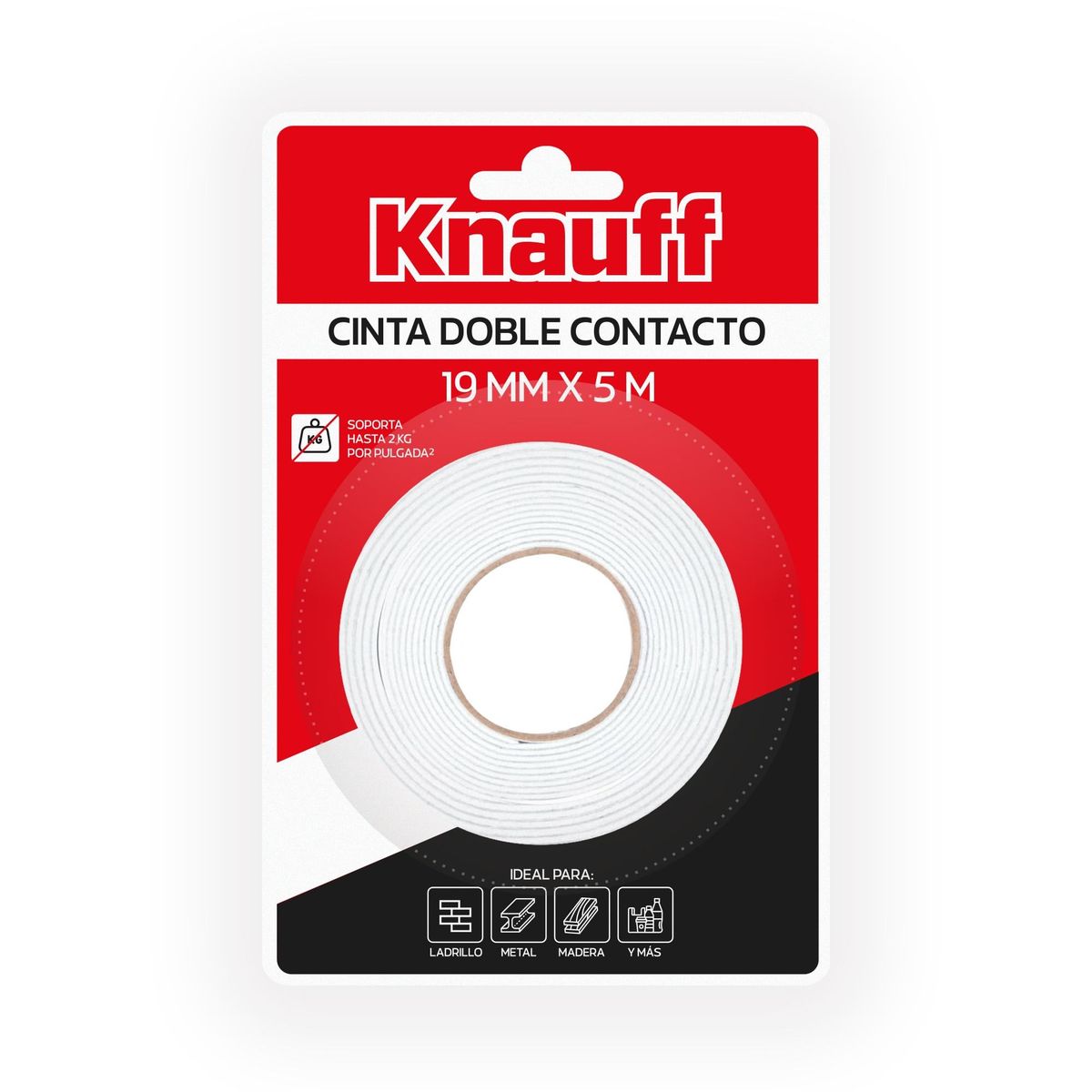 Cinta Doble Contacto 19mm x 5metros (con esponja) KNAUFF