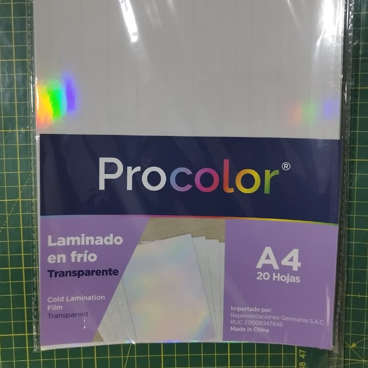 Laminado en Frío A4 (por 20 hojas) PROCOLOR