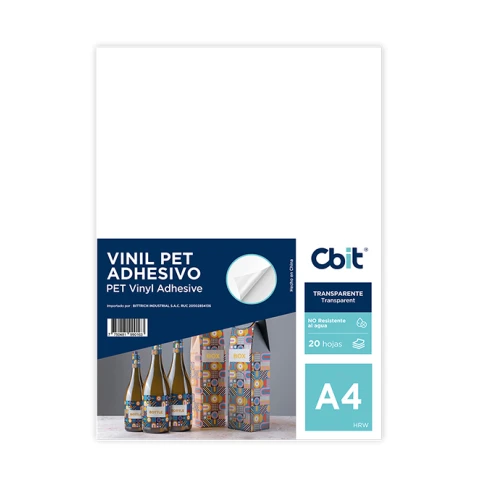 Vinil Adhesivo A4 Transparente (por 20 hojas)CBIT