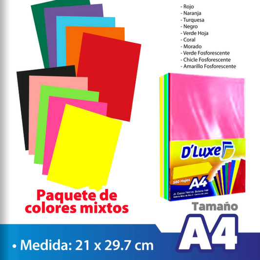 Bond Colores A4 500 hojas