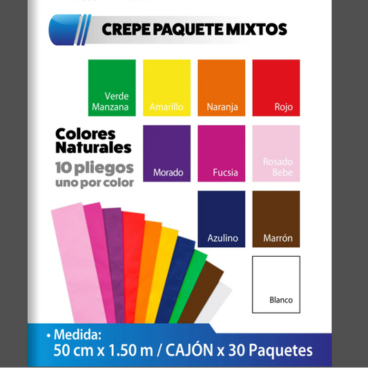 Crepe 160cm*50cm 10 pliegos