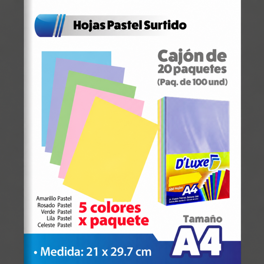 Cartulina A4 100 hojas