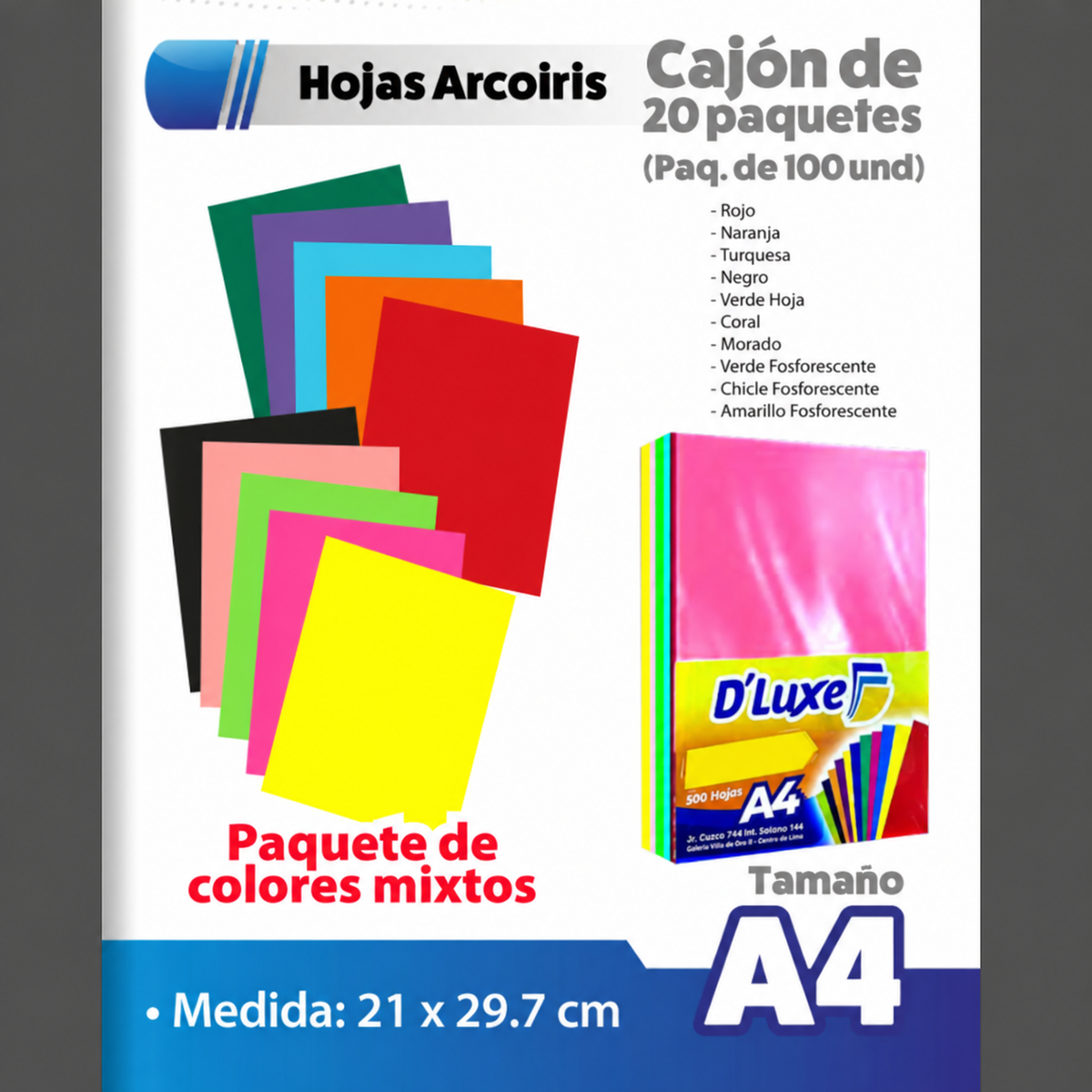 Cartulina A4 100 hojas