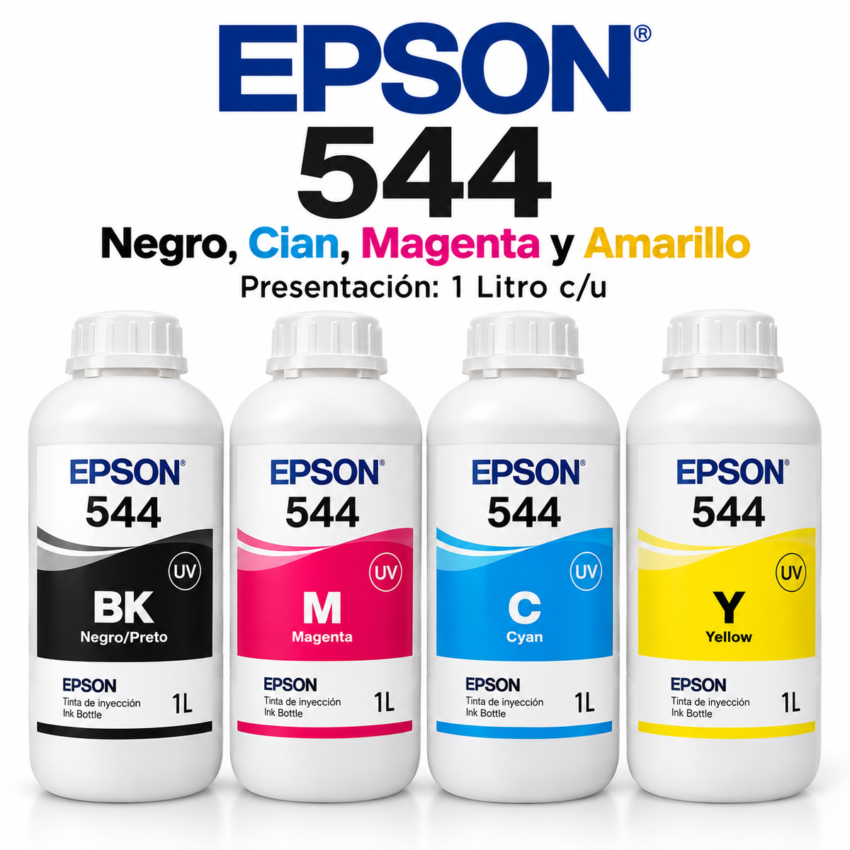 Pack de 4 Tintas para Impresora – Negro, Cian, Magenta y Amarillo
